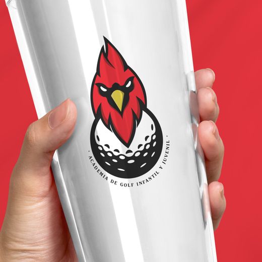 Vaso con el logotipo de Cardenales, academia de golf