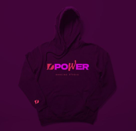Sudadera morada con el logotipo de DPower Dancing Studio